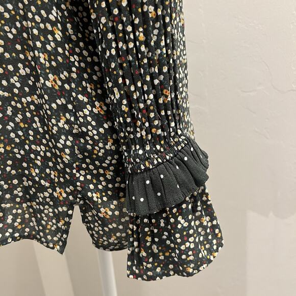 Loft Women's Boho Long Sleeve Ruffles Floral Blouse Lightweight Size S (A0128) - Picture 4 of 8